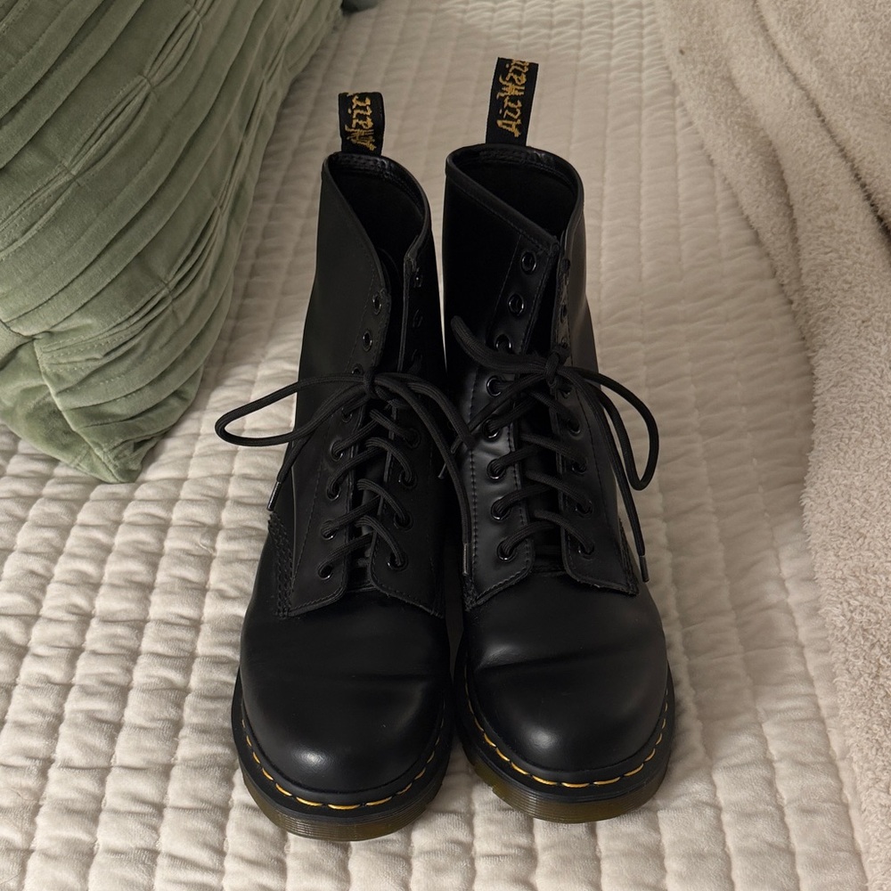 Dr. Martens 1460 Black Combat Boots - Picture 3 of 6